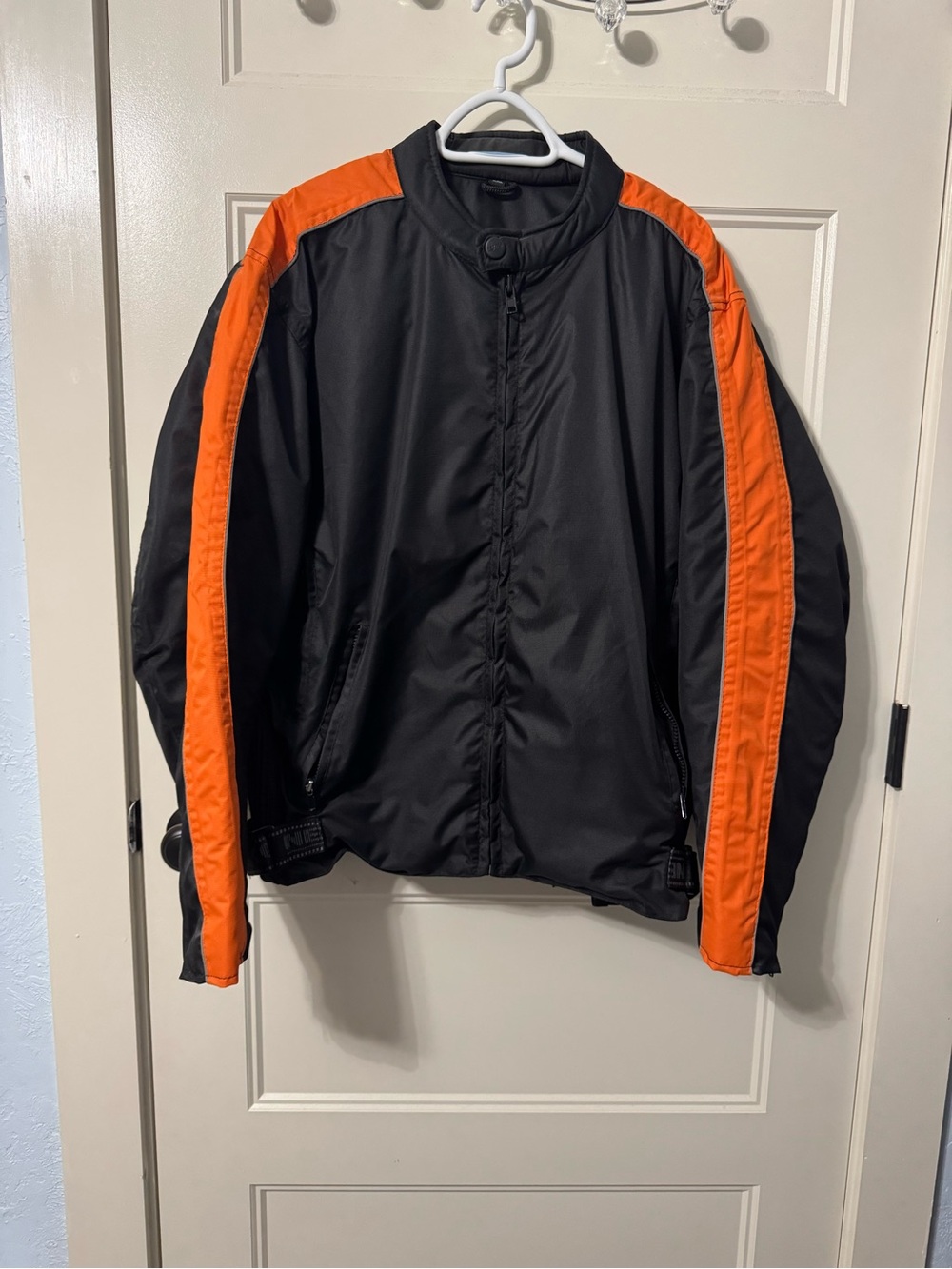NexGen Men's Black & Orange Textile Motorcycle Jacket - Size XXL (With Lining)